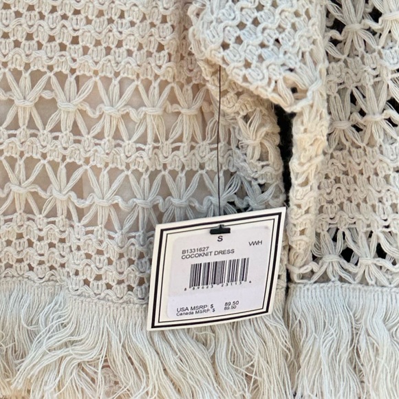 NWT Volcom Stone Row Cocoknit Dress Crochet Cream Bohemian Beach Knit Dress - Picture 9 of 10